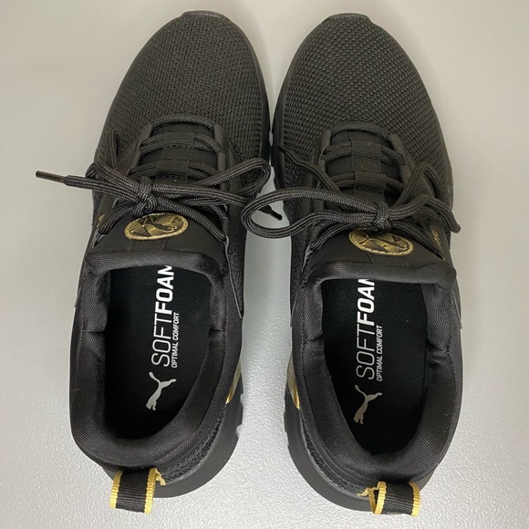 Puma Venus Black & Gold Soft Foam Optimal Comfort Women’s Sneakers - Picture 4 of 13